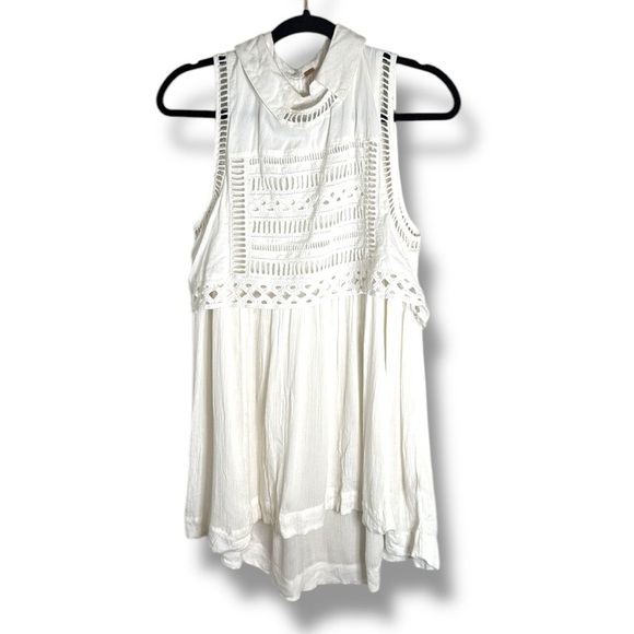 Free People Twice as Nice Sleeveless Boho Tunic Size Medium Wedding Bridal Grad - Picture 1 of 10